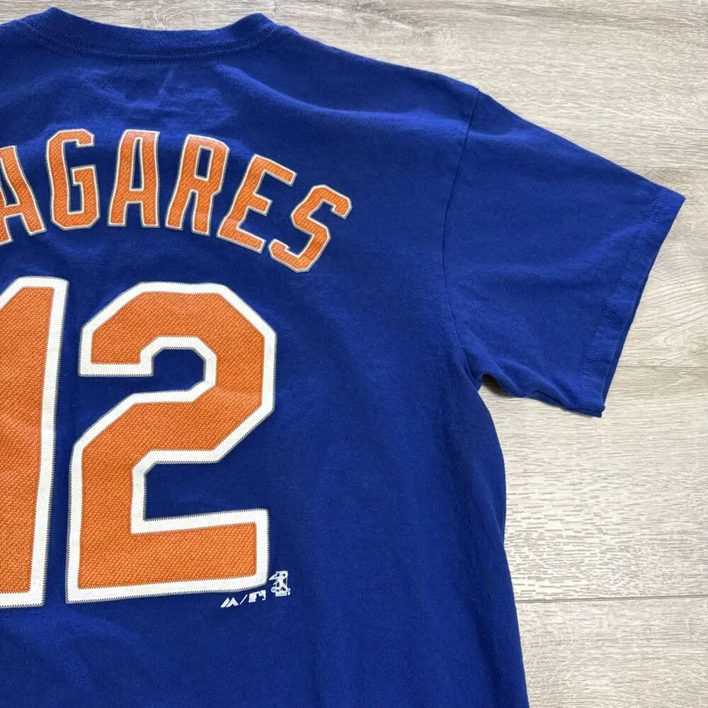 Juan Lagares Shirt New York Mets Baseball Majestic Men’s Blue Tee M